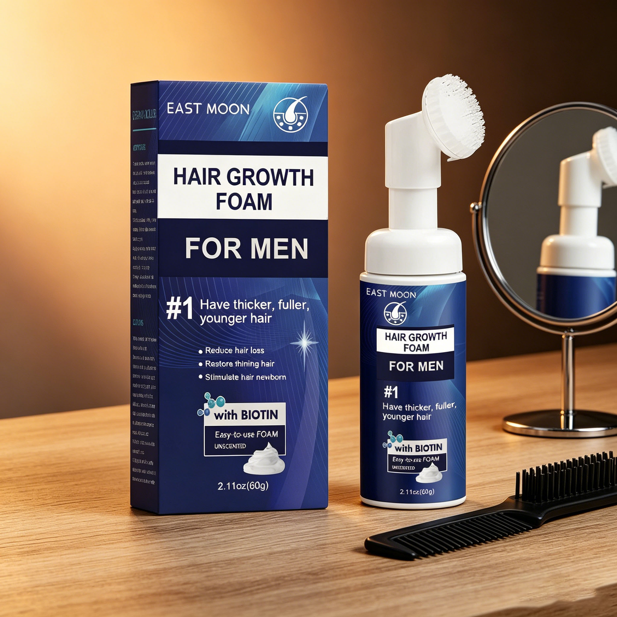 Hair Care Natur - 헤어 성장 폼 실리콘 브러쉬 마사지