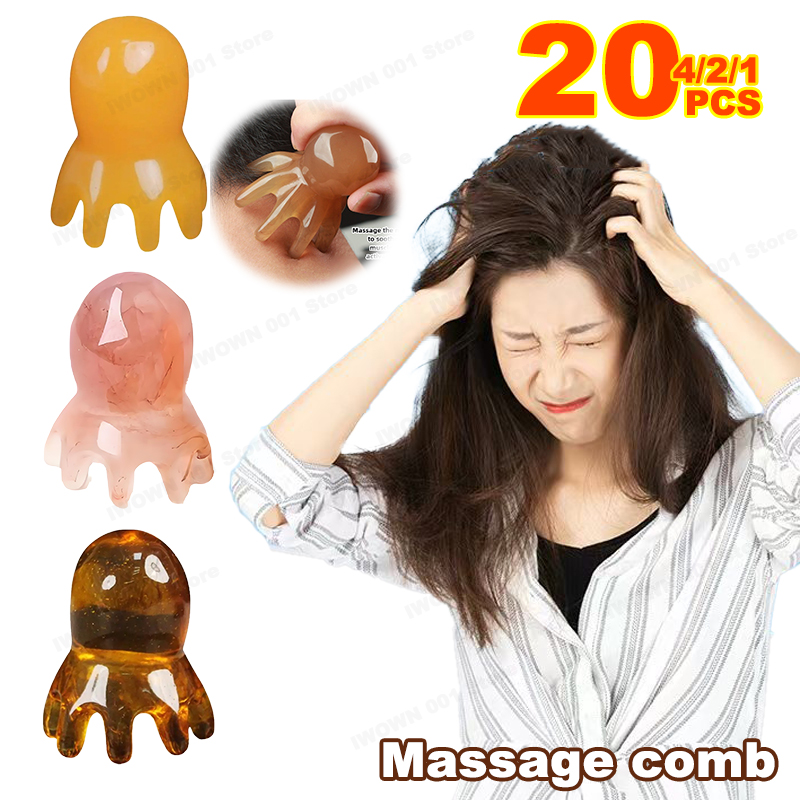 House Hair Care - 천연 수지 문어 경혈 빗 스트레스