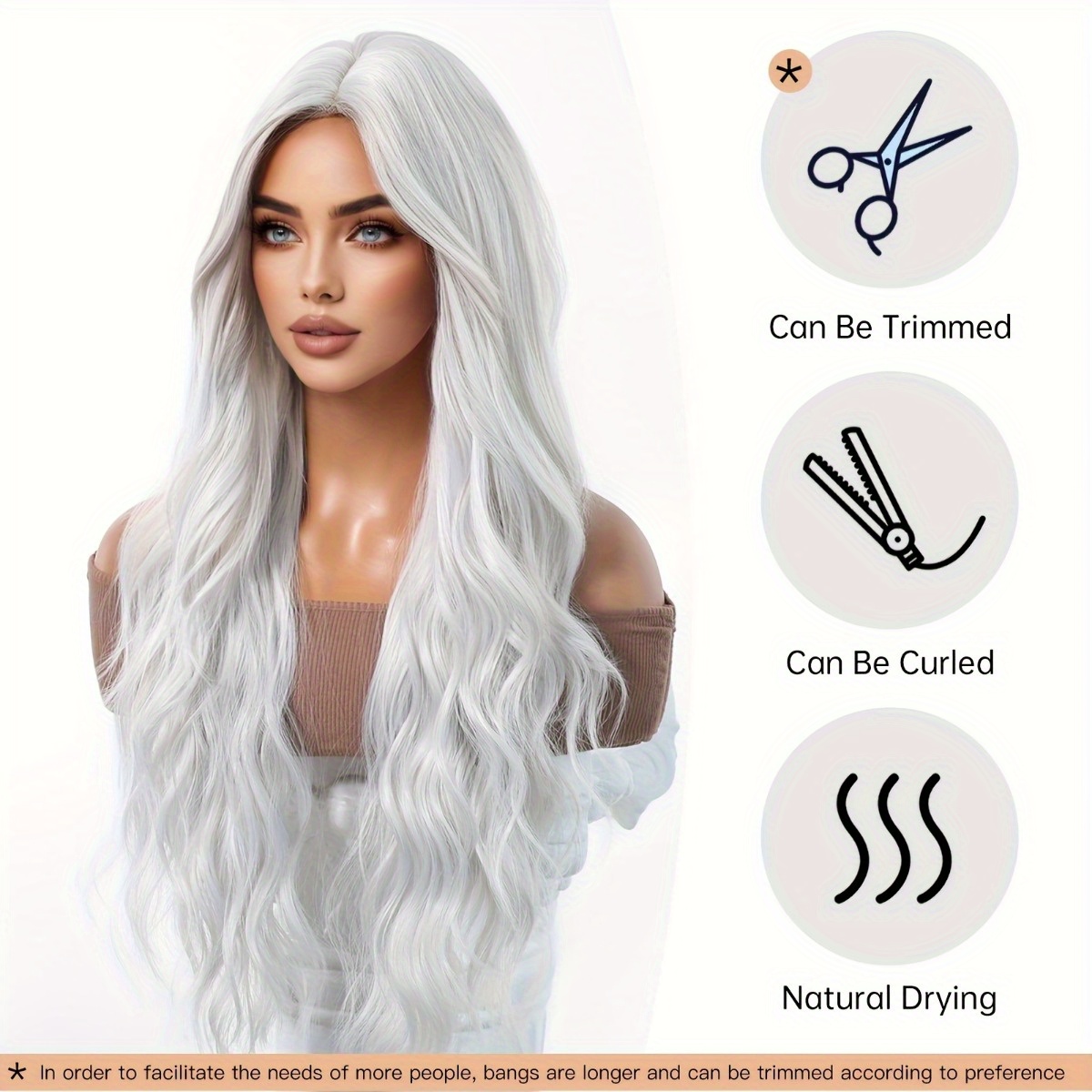 안신 브랜드 합성 섬유 가발: 은백색 자연스러운 큰 웨 - Hair Care Natur 리뷰 및 가격