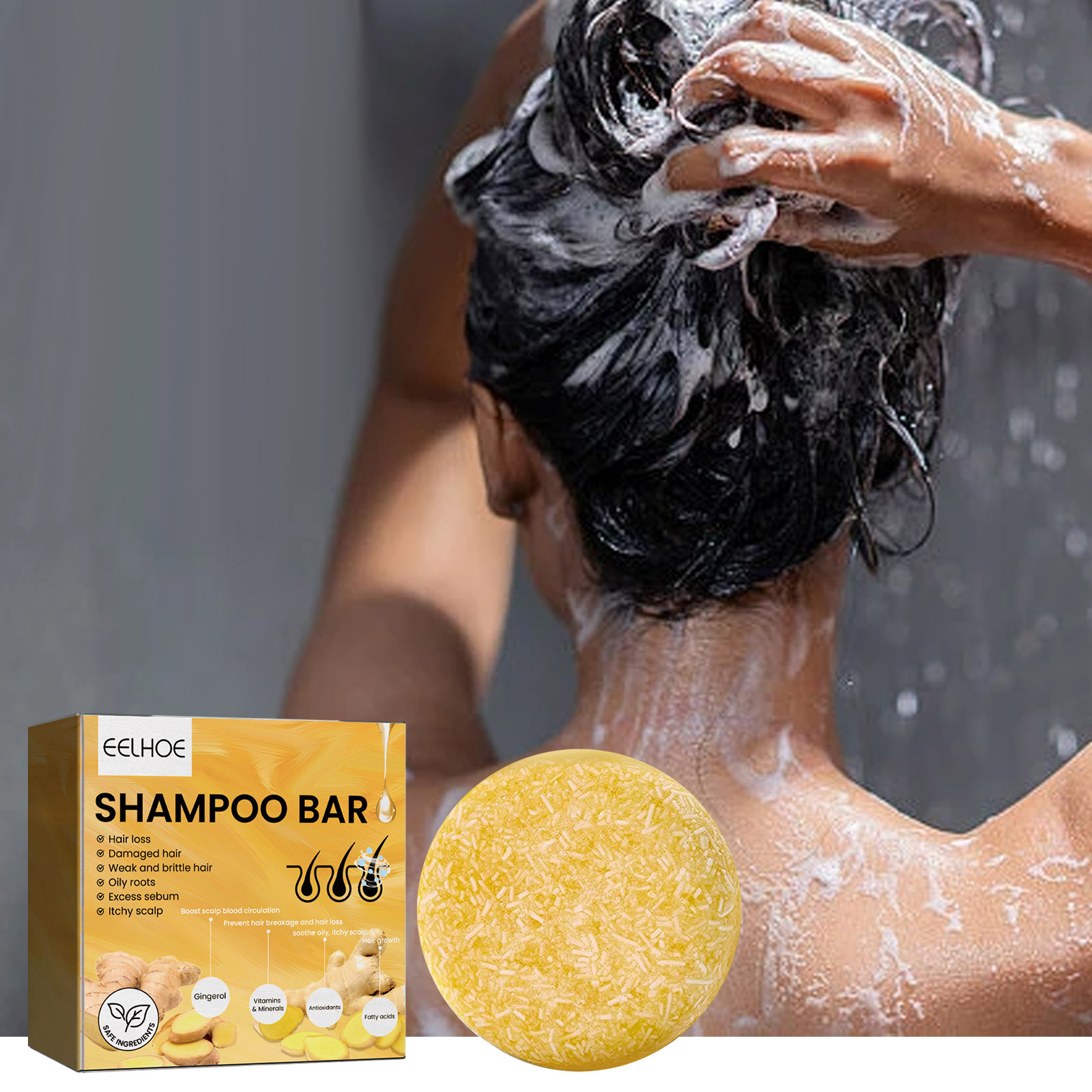 천연 생강 헤어 샴푸 바, 모발 뿌리 강화, 탈모 감소 - Hair Care Natur 리뷰 및 가격