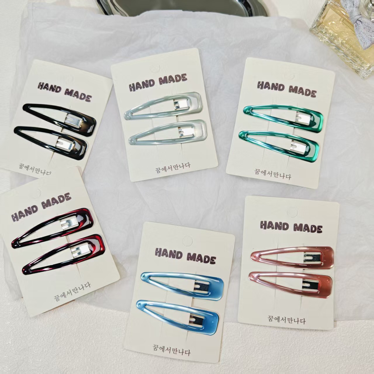 한국 신상 컬러 드리핑 오일 물방울 BB 클립 앞머리핀 - Hair Care Korea 리뷰 및 가격