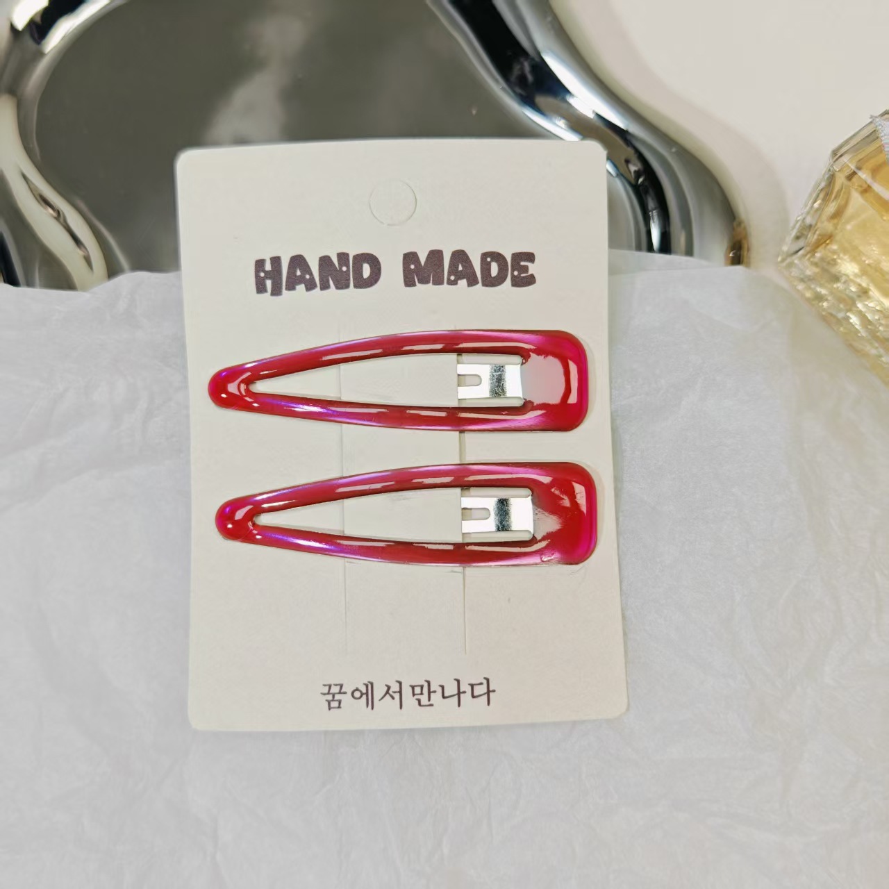 한국 신상 컬러 드리핑 오일 물방울 BB 클립 앞머리핀 - Hair Care Korea 리뷰 및 가격