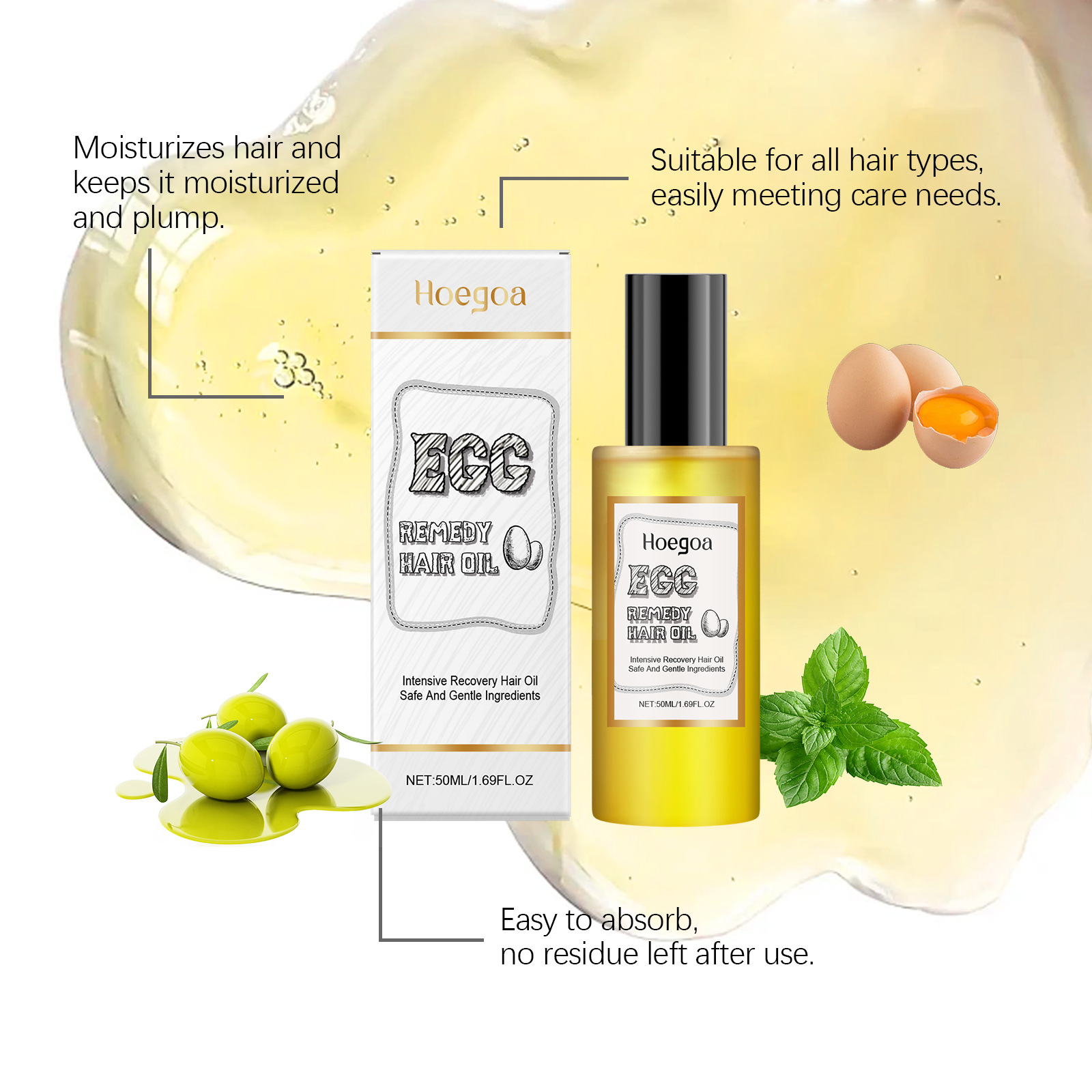 계란 성분 헤어 오일 부드럽고 매끄러운 모발 복원 광택 - Hair Care Natur 리뷰 및 가격